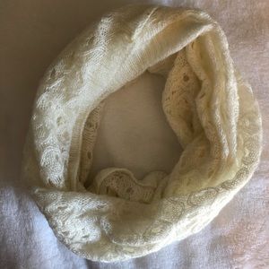 Cream colored infinity scarf